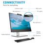 HP E24mv G4 - Monitor de videoconferencia Full HD IPS de 60.5 cm (23.8") con altavoces, cámara 5 MP, micrófono, HDMI, DisplayPort, USB-C, VGA y montaje VESA - Negro/Plata