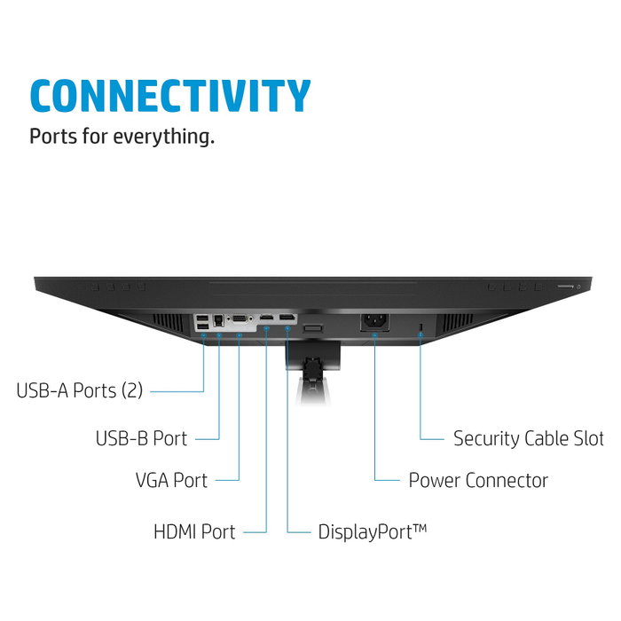HP E24mv G4 - Monitor de videoconferencia Full HD IPS de 60.5 cm (23.8") con altavoces, cámara 5 MP, micrófono, HDMI, DisplayPort, USB-C, VGA y montaje VESA - Negro/Plata