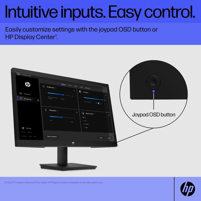 HP V22v G5 Monitor FHD 21.45" (54.5 cm) - Resolución Full HD 1920x1080, 75Hz, AMD FreeSync, Inclinación Ajustable