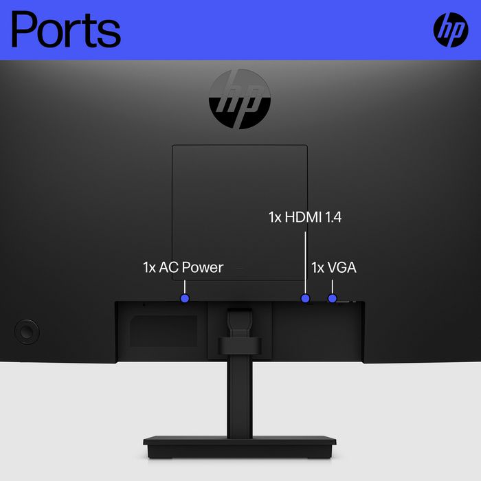 HP V22v G5 Monitor FHD 21.45" (54.5 cm) - Resolución Full HD 1920x1080, 75Hz, AMD FreeSync, Inclinación Ajustable