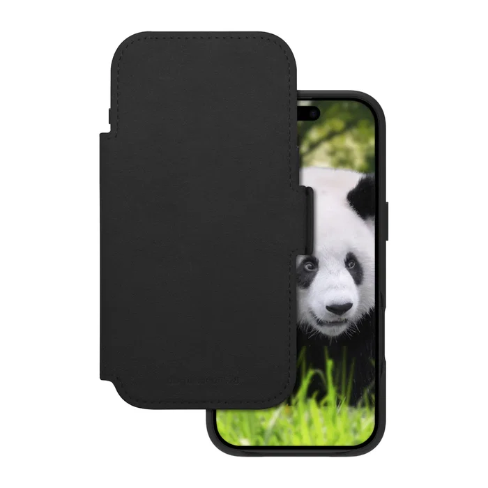 Apple Funda Folio Lynge MS para iPhone 17 Air - Negro, Cuero de Grano Entero, Compatible con MagSafe, Cierre Magnético, con 3 Bolsillos para Tarjetas, Resistente a Rayones