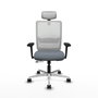 PIQUERAS Y CRESPO Silla de oficina Haches con mecanismo Sincro/Traslack, Gris y Blanco