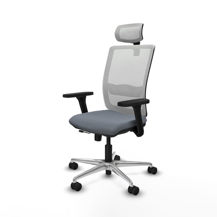 PIQUERAS Y CRESPO Silla de oficina Haches con mecanismo Sincro/Traslack, Gris y Blanco PIQUERAS Y CRESPO Silla de oficina Haches con mecanismo Sincro/Traslack, Gris y Blanco