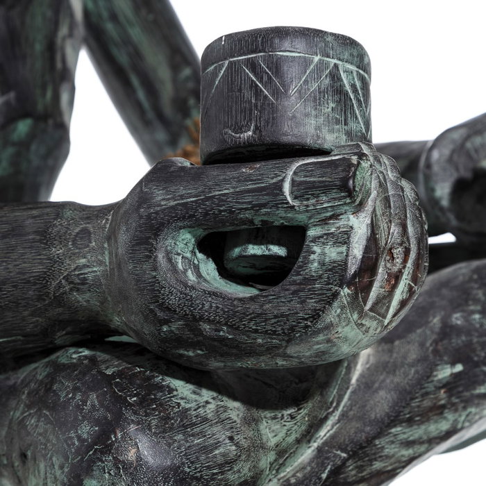 S/2 Figura Negro Madera Decoración 50 X 53 X 67 cm