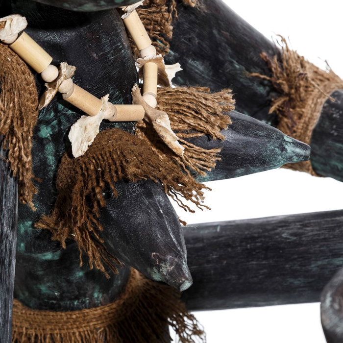 S/2 Figura Negro Madera Decoración 50 X 53 X 67 cm