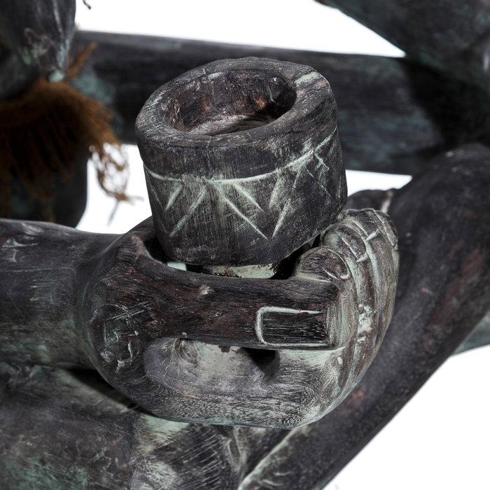 S/2 Figura Negro Madera Decoración 50 X 53 X 67 cm