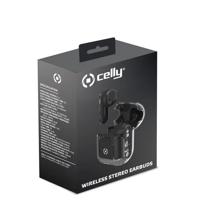 Celly Celly Sheer Auriculares True Wireless Stereo (TWS) Transparente Negro