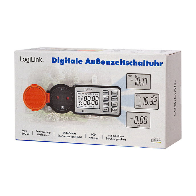 LogiLink Interruptor de tiempo digital para exterior