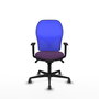 PIQUERAS Y CRESPO Silla de oficina Jorquera con mecanismo sincro, tela morada y malla azul