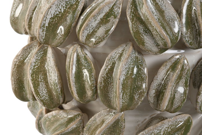 DKD Home Decor Centro de Mesa Gres Carambola Blanco y Verde