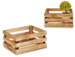 Giftdecor Caja Natural Quemado 20 cm x 13 cm x 9 cm Madera Álamo Marrón con Cuerda (Set de 48)