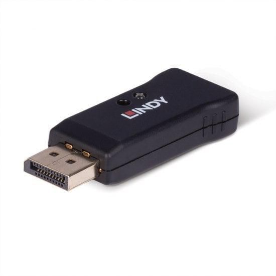 Lindy DisplayPort 1.4 EDID Emulator Adapter - Emulador de Señal para Problemas EDID, Soporte 7620x4320 HDR