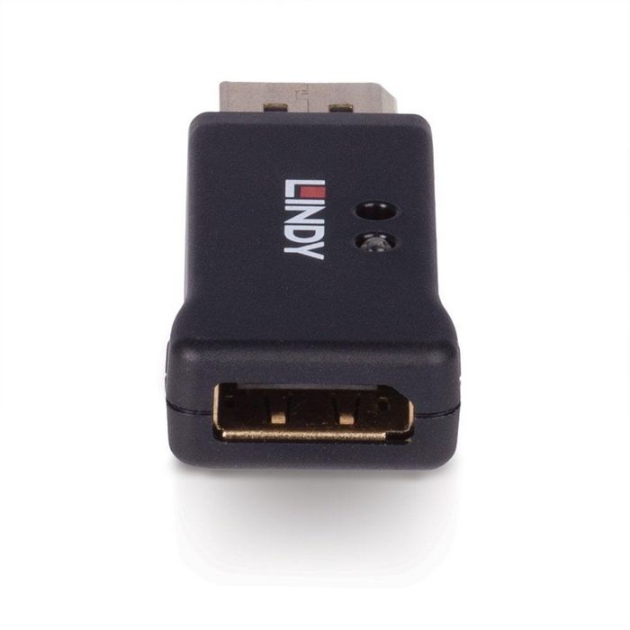 Lindy DisplayPort 1.4 EDID Emulator Adapter - Emulador de Señal para Problemas EDID, Soporte 7620x4320 HDR