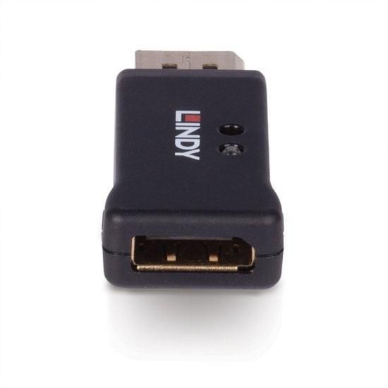 Lindy DisplayPort 1.4 EDID Emulator Adapter - Emulador de Señal para Problemas EDID, Soporte 7620x4320 HDR