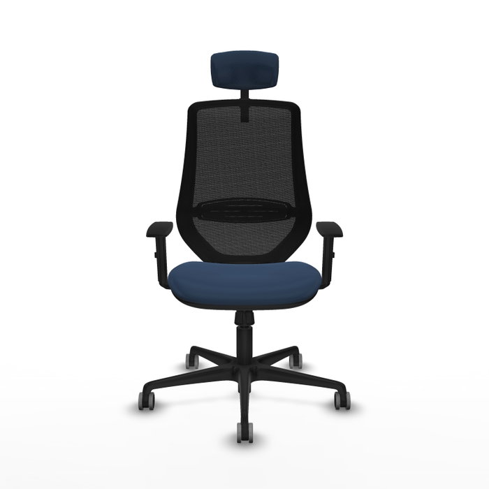 PIQUERAS Y CRESPO Silla de oficina Mardos con mecanismo Sincro, Azul marino y Negro