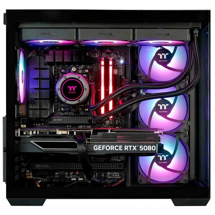 Thermaltake FTW RTX 5080 Black, PC Gaming Windows 11 Home 64-Bit, Caja Torre Negro/Transparente