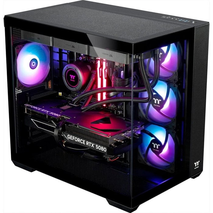 Thermaltake FTW RTX 5080 Black, PC Gaming Windows 11 Home 64-Bit, Caja Torre Negro/Transparente