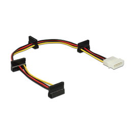 DeLOCK Cable de Alimentación Molex 4 Pin a 4 x SATA 15 Pin, 0,4 m