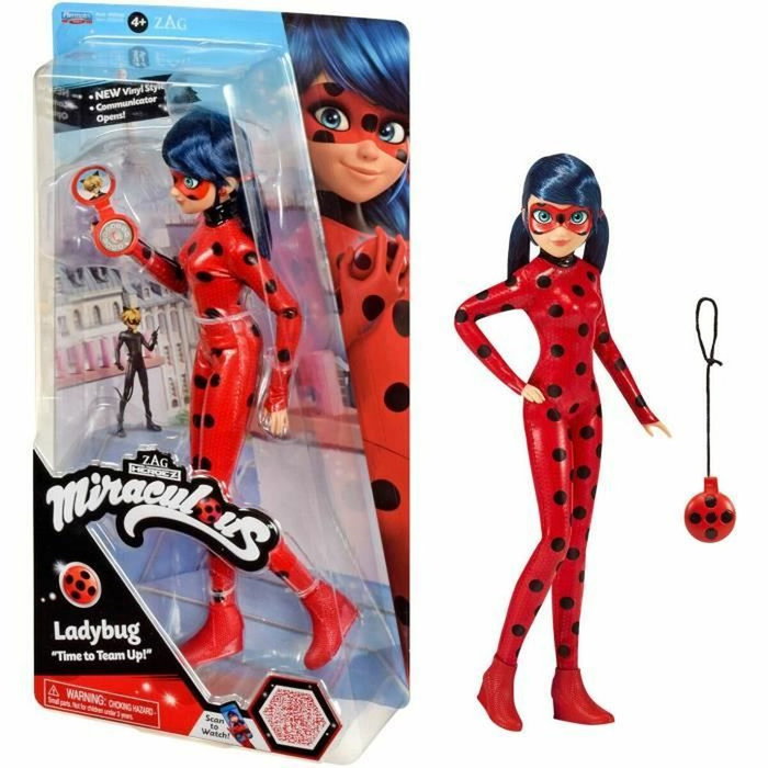 Bandai Miraculous Ladybug Muñeca fashion de 26 cm con teléfono y disfraz efecto vinilo Bandai Miraculous Ladybug Muñeca fashion de 26 cm con teléfono y disfraz efecto vinilo