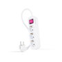 Nanocable Regleta de 3 Tomas con Interruptor, 1,4 m, Blanca