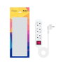 Nanocable Regleta de 3 Tomas con Interruptor, 1,4 m, Blanca
