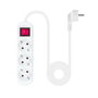 Nanocable Regleta de 3 Tomas con Interruptor, 1,4 m, Blanca