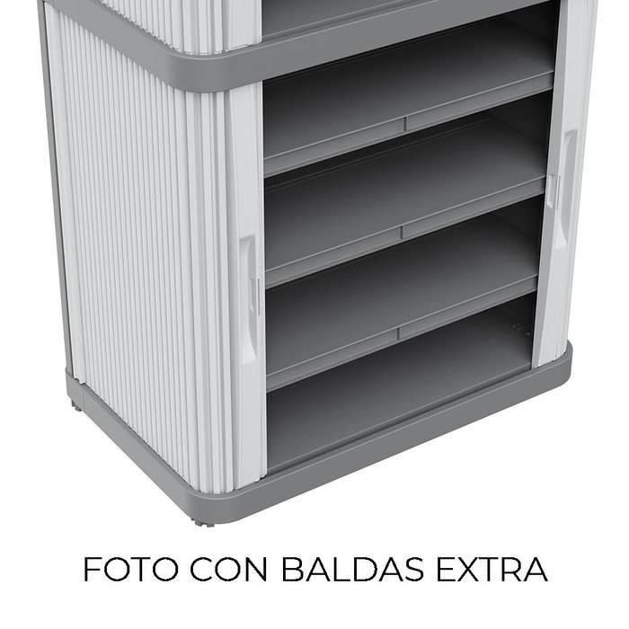 Terry Rolling Space Modular 3 Armario Modular 170 x 59 x 36 cm Gris Interior/Exterior Pies Regulables Puertas Correderas