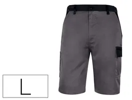 Deltaplus Bermuda de Trabajo Gris Talla L con Cintura Ajustable y 5 Bolsillos