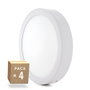 Pack 4 Plafones LED de Superficie 20W 2000Lm 6000K Blanco Frío