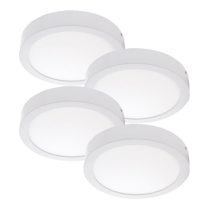 Pack 4 Plafones LED de Superficie 20W 2000Lm 6000K Blanco Frío