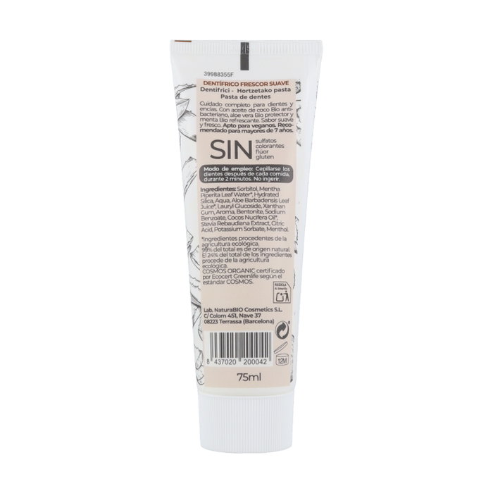 NaturaBIO Cosmetics Dentífrico Extra Fresco Aloe Vera y Coco Bio 75 ml NaturaBIO Cosmetics Dentífrico Extra Fresco Aloe Vera y Coco Bio 75 ml