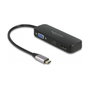 DeLOCK Adaptador USB-C a DisplayPort HDMI VGA, Thunderbolt 3, 4K 60 Hz, HDR, Compatible con Windows, Mac, Linux - Negro