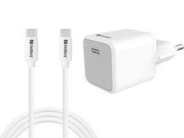 SANDBERG Kit de Cargador USB-C 20W con Cable USB-C a USB-C 1M