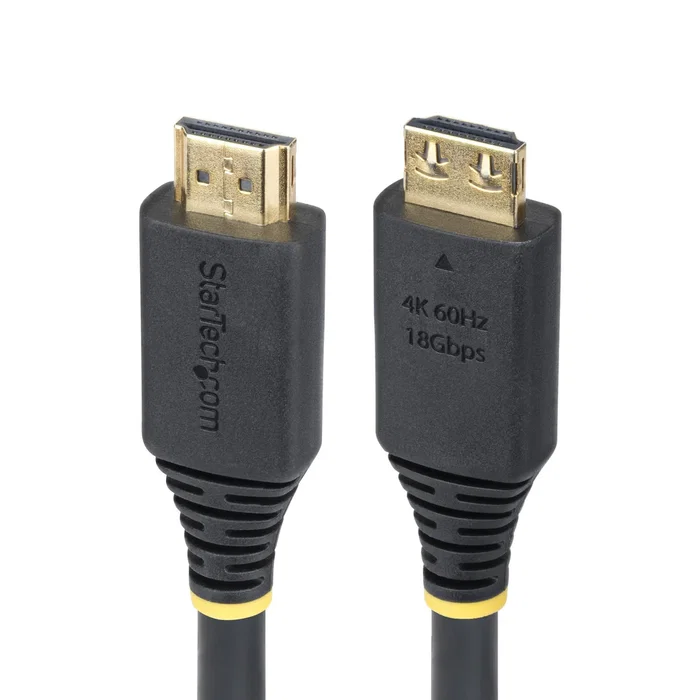 StarTech HDMI2-CABLE-GRIP-15F Cable HDMI 2.0 Premium Alta Velocidad 4K 60Hz HDR10 ARC HDCP 2.2 Ethernet 4.5 Metros Negro