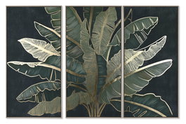 DKD Home Decor Cuadro Tropical Set de 3 Verde Oscuro 4 x 120 x 180 cm
