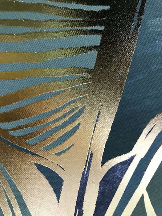 DKD Home Decor Cuadro Tropical Set de 3 Verde Oscuro 4 x 120 x 180 cm