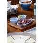 DKD Home Decor Set de Aperitivo Loving Home Peces de 4 Piezas en Porcelana y Acacia