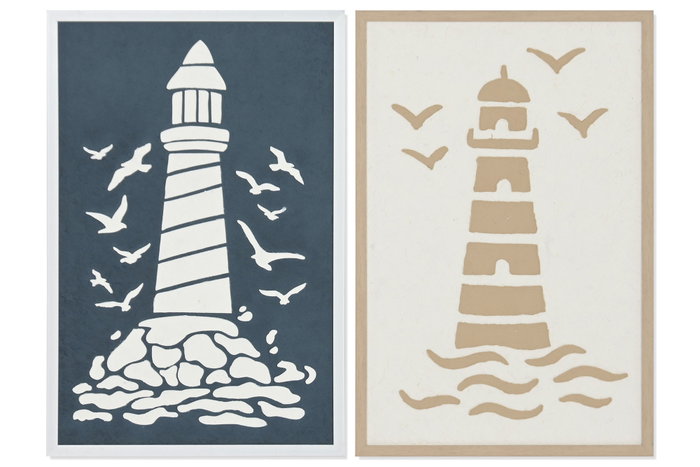 DKD Home Decor Cuadro Papel Maché PS Faro Surtido 40x60 cm DKD Home Decor Cuadro Papel Maché PS Faro Surtido 40x60 cm