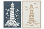 DKD Home Decor Cuadro Papel Maché PS Faro Surtido 40x60 cm