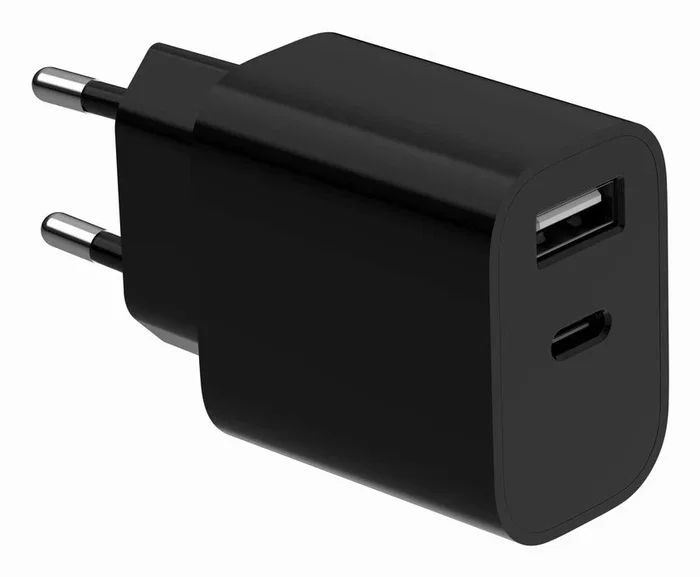 Gembird Cargador USB Universal de 2 Puertos USB-A y USB-C Negro TA-UC-2AC12-01-BK