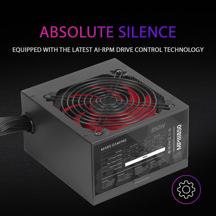 Mars Gaming MPIII850 850W ATX Negro y Rojo Mars Gaming MPIII850 850W ATX Negro y Rojo