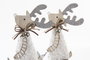 DKD Home Decor Figura Navidad Reno Alpina Blanco Rojo Marrón MDF Poliéster 4 x 20.5 x 8 cm (12 Unidades)