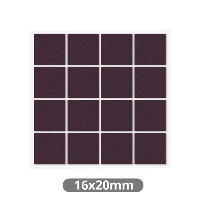 Hantums Set 16 fieltros adhesivos cuadrados 16x20mm - Marrón Hantums Set 16 fieltros adhesivos cuadrados 16x20mm - Marrón