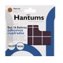 Hantums Set 16 fieltros adhesivos cuadrados 16x20mm - Marrón
