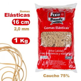 FIXO Bolsa de gomas elásticas nº16 de 1000g (1,5 mm x 16 cm)