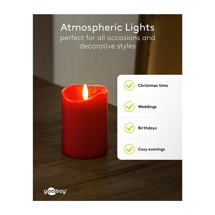 Goobay Velas LED Rojas de 10 cm