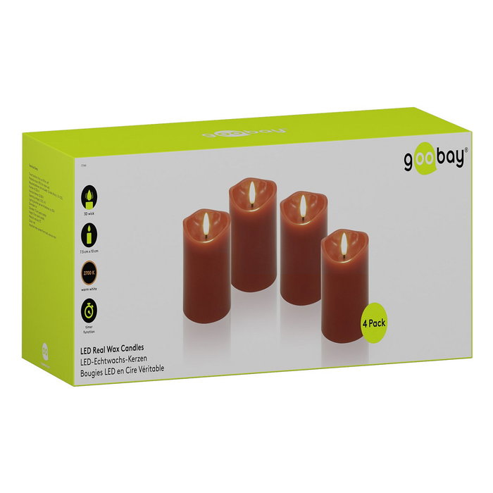 Goobay Velas LED Rojas de 10 cm