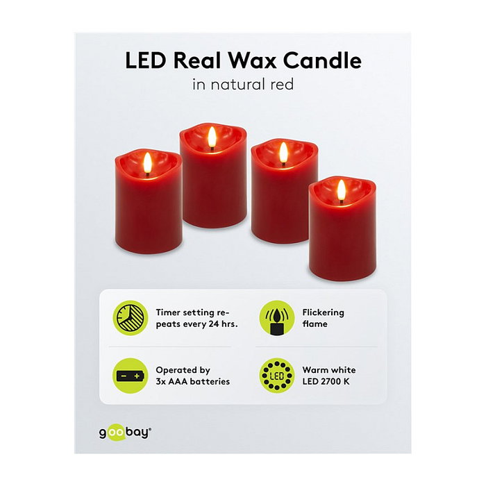 Goobay Velas LED Rojas de 10 cm