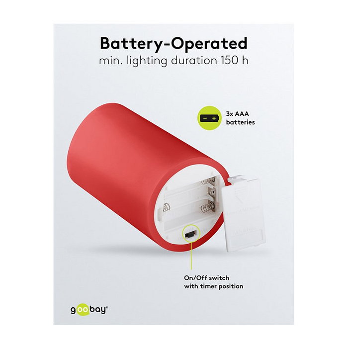 Goobay Velas LED Rojas de 10 cm