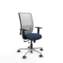PIQUERAS Y CRESPO Silla de oficina Zulema con mecanismo Sincro/Traslack Azul marino y Blanco